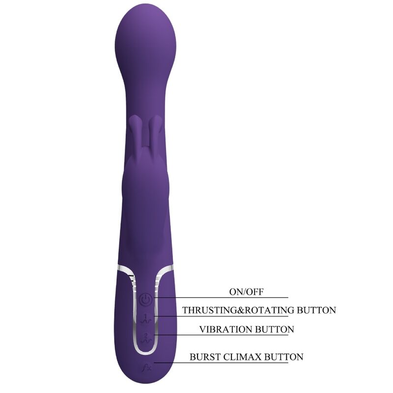 PRETTY LOVE - DEJON VIBRADOR RABBIT 3 EN 1 MULTIFUNCIÓN MORADO PRETTY LOVE FLIRTATION