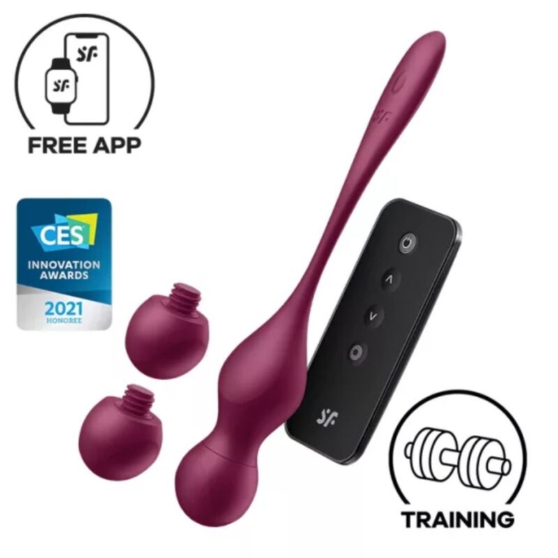 SATISFYER - LOVE BIRDS VARY BOLAS VIBRADORES APP GRATUITA ROJO VINO SATISFYER VIBRATOR