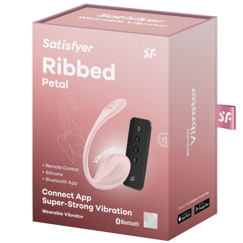 SATISFYER - RIBBED PETAL ESTIMULADOR PUNTO G CONTROL REMOTO ROSA APP GRATUITA SATISFYER PARTNER