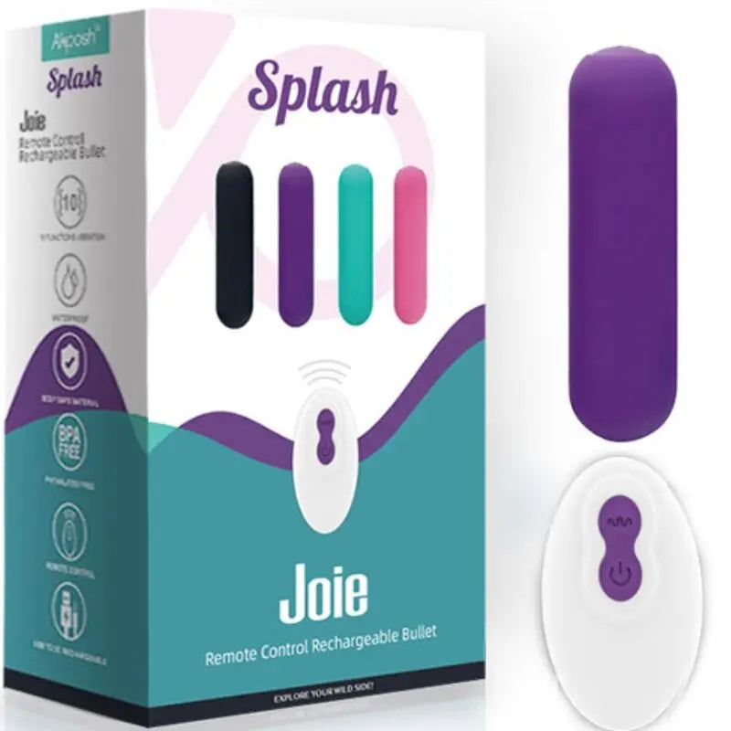 ARMONY - SPLASH JOIE BALA VIBRADORA SILICONA CONTROL REMOTO 10 VIBRACIONES 75 X 19 CM MORADO ARMONY STIMULATORS