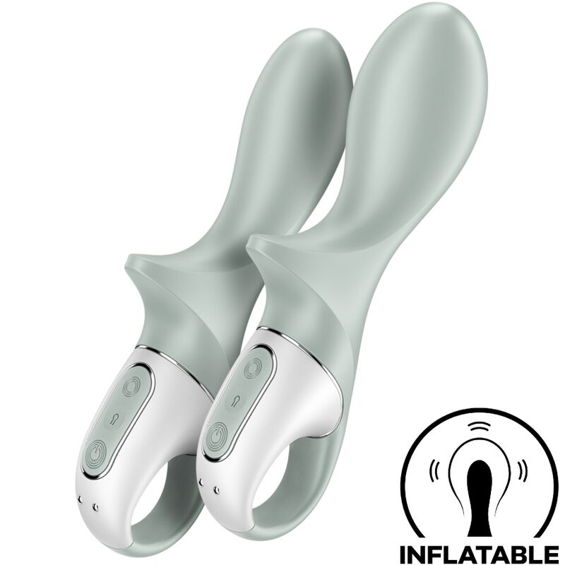 SATISFYER - AIR PUMP BOOTY 3 VIBRADOR ANAL INFLABLE VERDE GRIS SATISFYER VIBRATOR