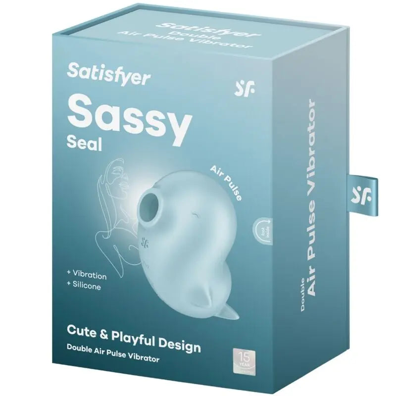SATISFYER - SASSY SEAL ESTIMULADOR & VIBRADOR AZUL SATISFYER AIR PULSE