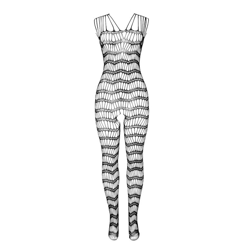 SUBBLIME - 951696 BODYSTOCKING CROTCHLESS DE REJILLA CON TIRAS EN HOMBROS NEGRO TALLA ÚNICA SUBBLIME BODYSTOCKINGS