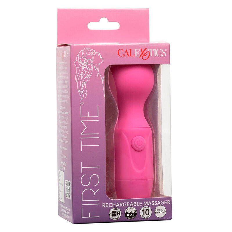 CALEXOTICS - FIRST TIME MASAJEADOR RECARGABLE 10 VIBRACIONES ROSA CALEXOTICS