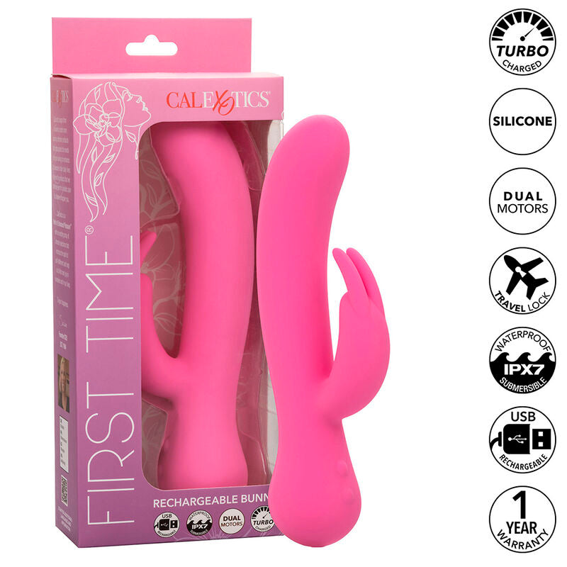 CALEXOTICS - FIRST TIME VIBRADOR RABBIT RECARGABLE ROSA CALEXOTICS