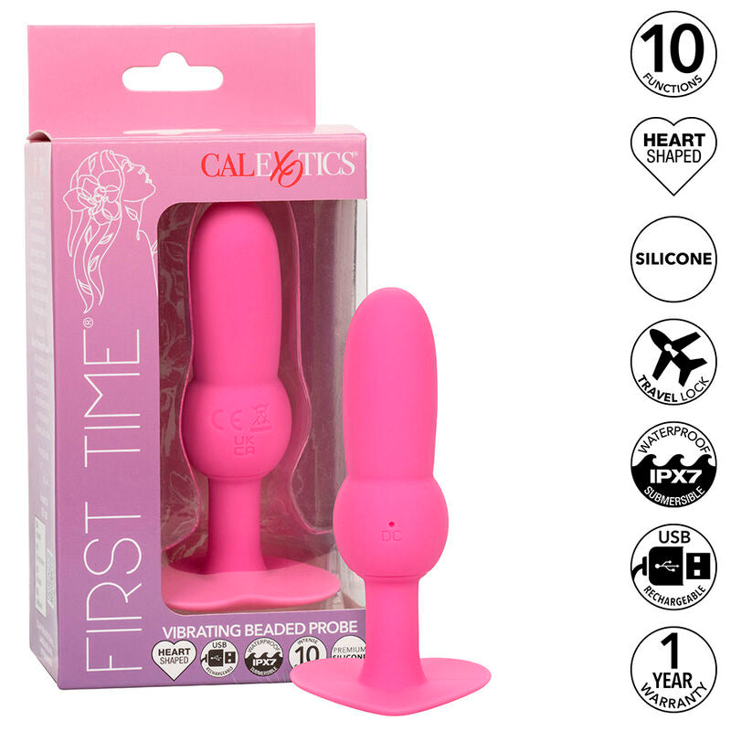 CALEXOTICS - FIRST TIME PLUG ANAL CON CUENCAS 10 VIBRACIONES ROSA CALEXOTICS