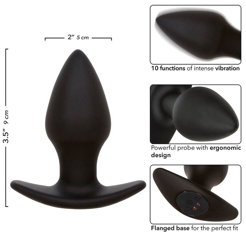 CALEXOTICS - ROCK BOTTOM PERFECT PLUG ANAL 10 VIBRACIONES SILICONA NEGRO CALEXOTICS