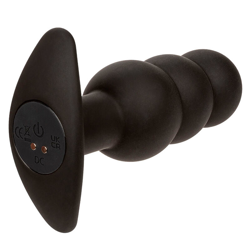 CALEXOTICS - ROCK BOTTOM PLUG ANAL CON CUENTAS 10 VIBRACIONES SILICONA NEGRO CALEXOTICS