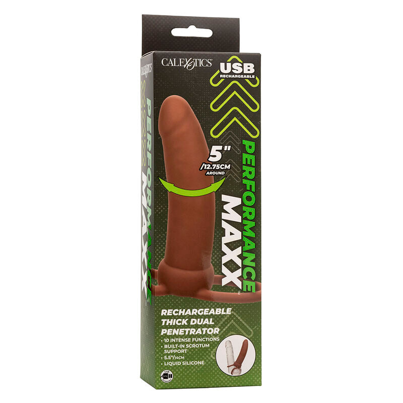 CALEXOTICS - MAXX DOBLE PENETRADOR GRUESO 10 VIBRACIONES MULATO CALEXOTICS