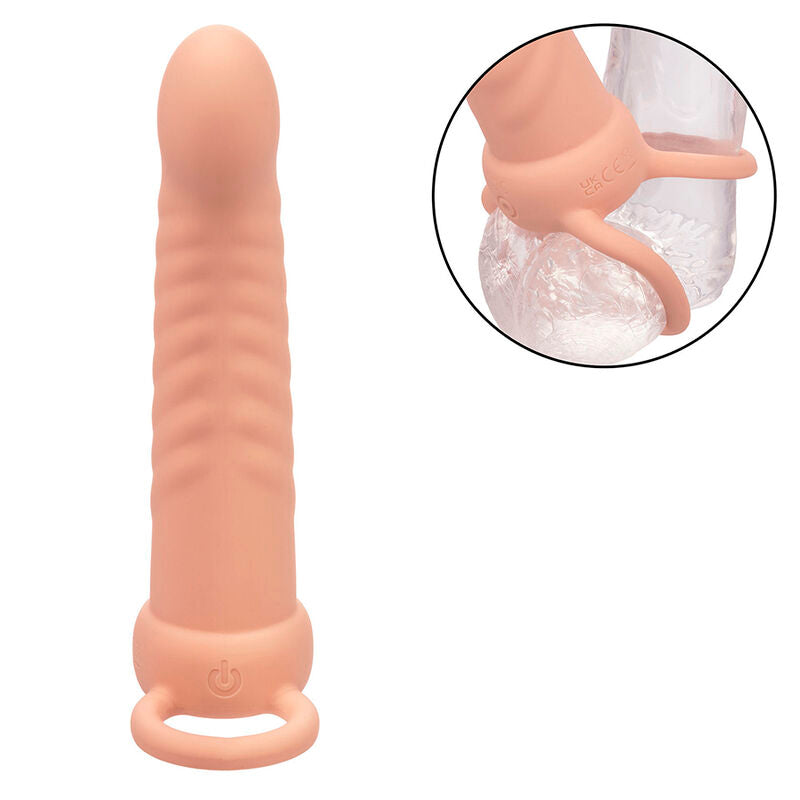 CALEXOTICS - MAXX DOBLE PENETRADOR ACANALADO 10 VIBRACIONES NATURAL CALEXOTICS