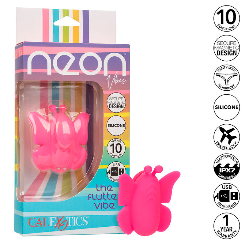 CALEXOTICS - NEON VIBES THE FLUTTER VIBE ESTIMULADOR 10 VIBRACIONES ROSA CALEXOTICS