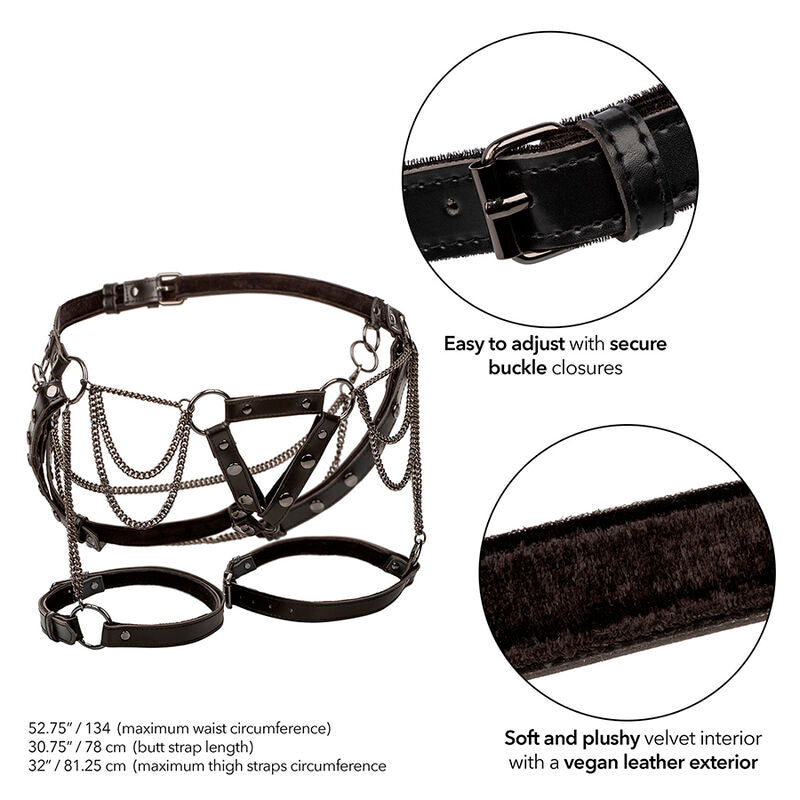 CALEXOTICS - EUPHORIA ARNÉS DE MUSLO CON CADENAS PREMIUM TALLA PLUS CALEXOTICS