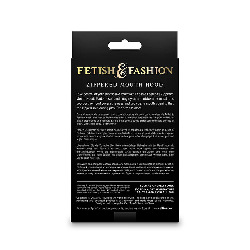 NS NOVELTIES - FETISH & FASHION PASAMONTAÑAS COMPLETO CON CREMALLERA NYLON BLANCO NS NOVELTIES