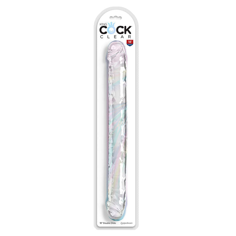 KING COCK - DOUBLE TROUBLE DILDO DOBLE 46 CM TRANSPARENTE KING COCK
