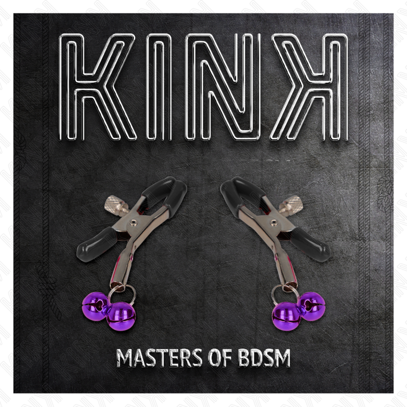 KINK - PINZAS PARA PEZONES CON DOBLE CAMPANILLA VIOLETA 6 CM KINK NIPPLE GRIP