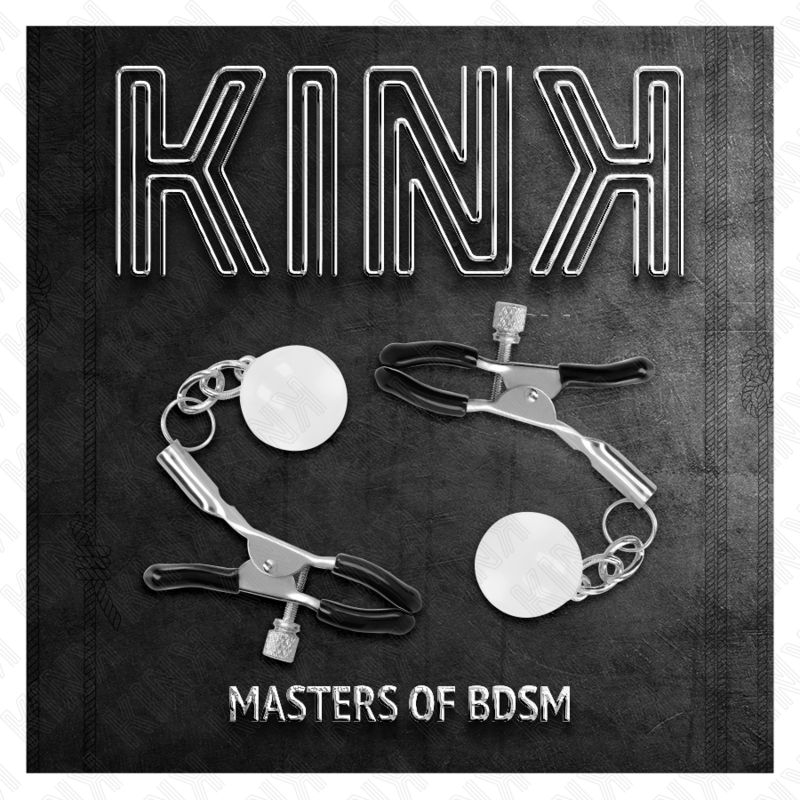 KINK - PINZAS PARA PEZONES PLATEADAS CON COLGANTE DE VIDRIO 6 CM KINK NIPPLE GRIP