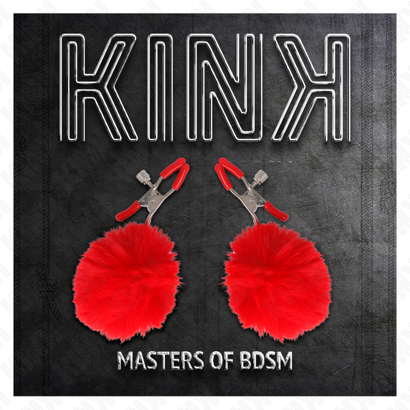KINK - PINZAS PARA PEZONES CON POMPÓN ROJO 6 CM KINK NIPPLE GRIP