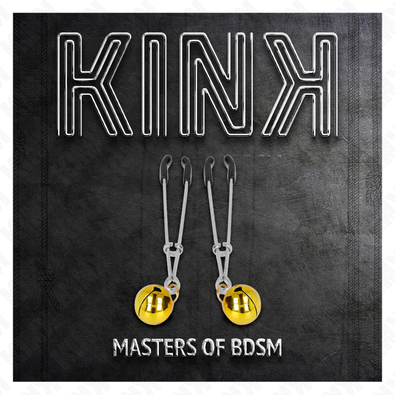 KINK - PINZAS PARA PEZONES FINA CON CASCABEL DORADO 7 CM KINK NIPPLE GRIP