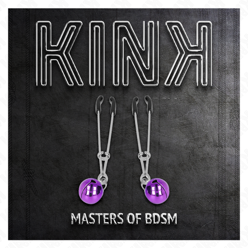 KINK - PINZAS PARA PEZONES FINA CON CASCABEL VIOLETA 7 CM KINK NIPPLE GRIP