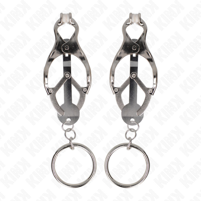 KINK - PINZAS PARA PEZONES ESTILO JAPONÉS CON AROS PLATEADO KINK NIPPLE GRIP