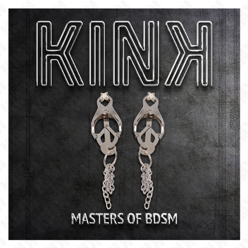 KINK - PINZAS PARA PEZONES ESTILO JAPONÉS CON CADENAS PLATEADO KINK NIPPLE GRIP