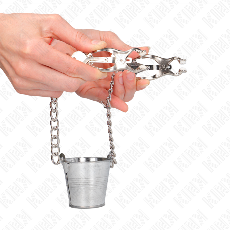 KINK - PINZAS PARA PEZONES CON CUBO PLATEADO KINK NIPPLE GRIP