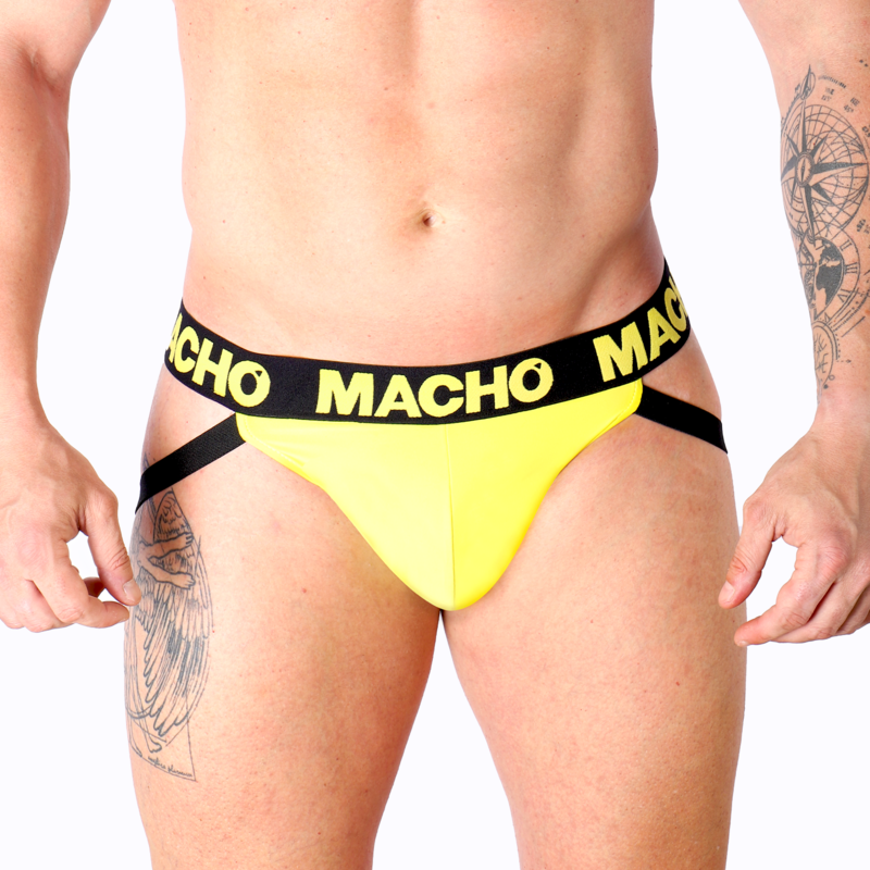 MACHO - MX25A JOCK AMARILLO LYCRA S MACHO UNDERWEAR