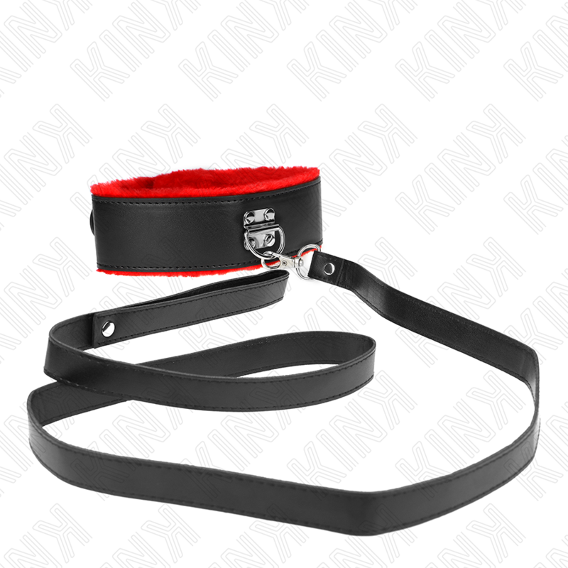 KINK - COLLAR CON CORREA 116 CM DE PIEL ROJO AJUSTABLE 40-48 CM X 6 CM KINK COLLAR & GAG