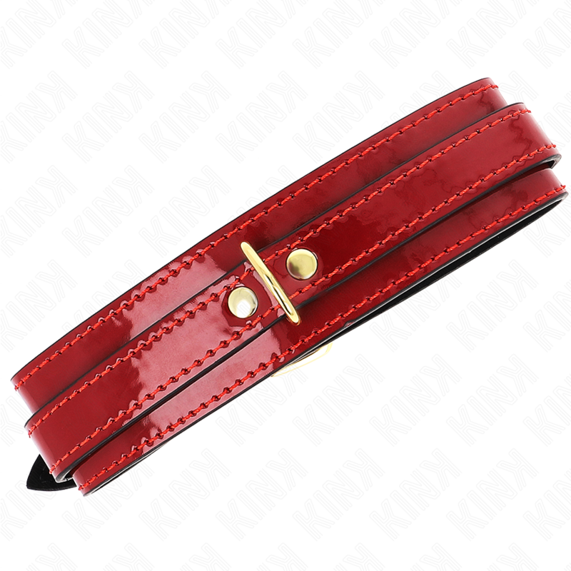 KINK - COLLAR AJUSTABLE ROJO VINO DETALLES DORADOS 29-42.5 CM X 4 CM KINK COLLAR & GAG
