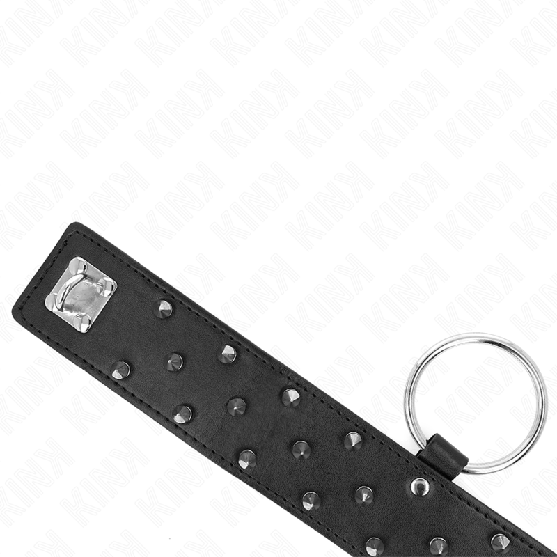 KINK - COLLAR CON CORREA 65 CM CON TACHUELAS PLATEADAS MODELO 5 AJUSTABLE 36-43 CM X 5 CM KINK COLLAR & GAG
