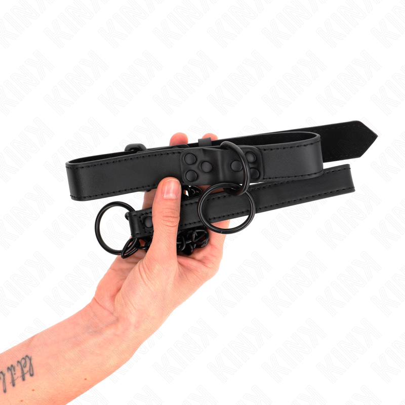 KINK - COLLAR CON CORREA 65 CM OSCURO AJUSTABLE 37-54 CM X 3 CM KINK COLLAR & GAG