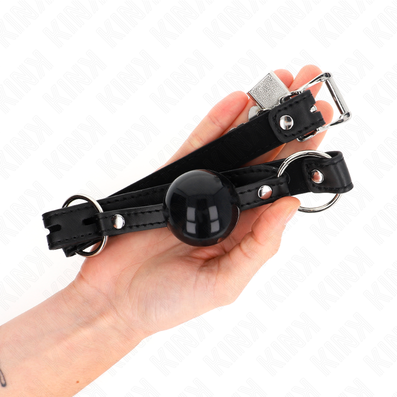 KINK - MORDAZA DE BOLA 4 CM TPE CON CANDADO NEGRO 60 x 2 CM KINK COLLAR & GAG