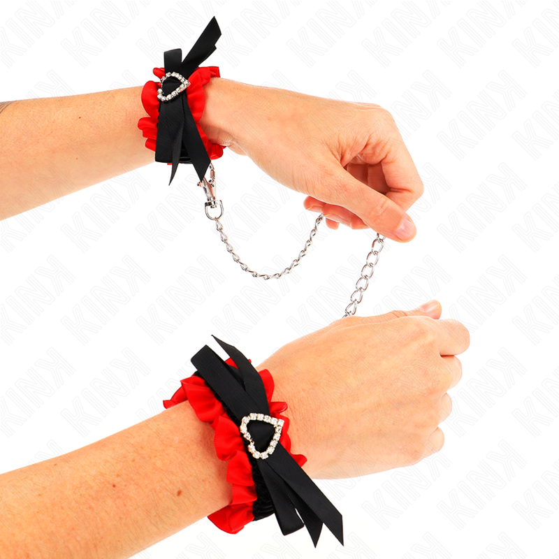 KINK - MUÑEQUERAS ELÁSTICAS DE ENCAJE CON DETALLE CORAZÓN ROJO AJUSTABLE 22-35 CM KINK WRIST RESTRAINT
