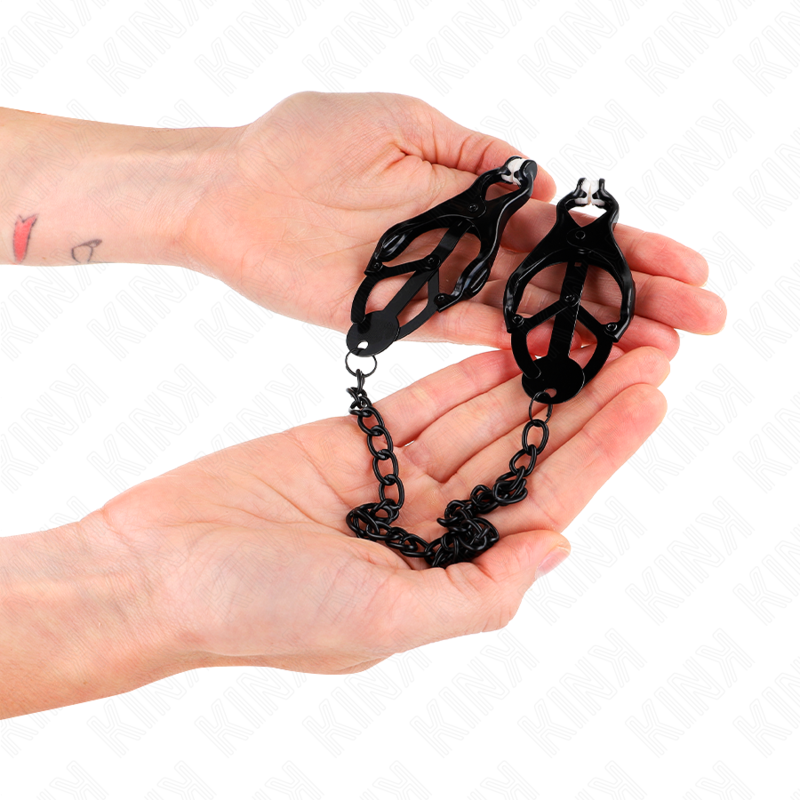 KINK - PINZAS PARA PEZONES ESTILO JAPONÉS CON CADENA NEGRO 30 CM KINK NIPPLE GRIP