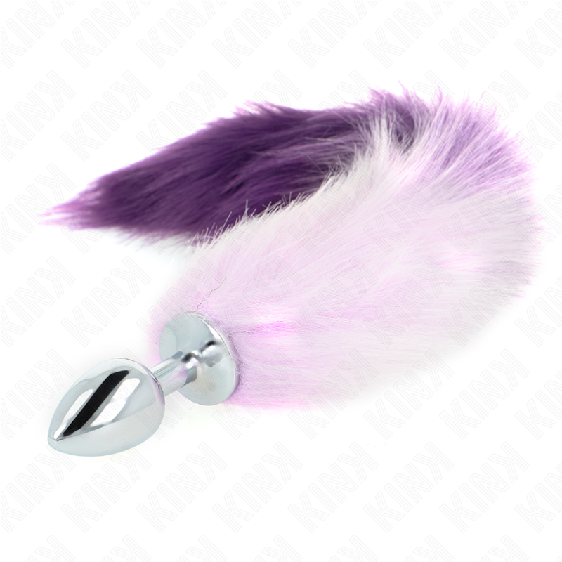 KINK - PLUG ANAL TALLA S 7 X 3 CM CON COLA SINTÉTICA 40 CM VIOLETA KINK PLEASURE PLUGS