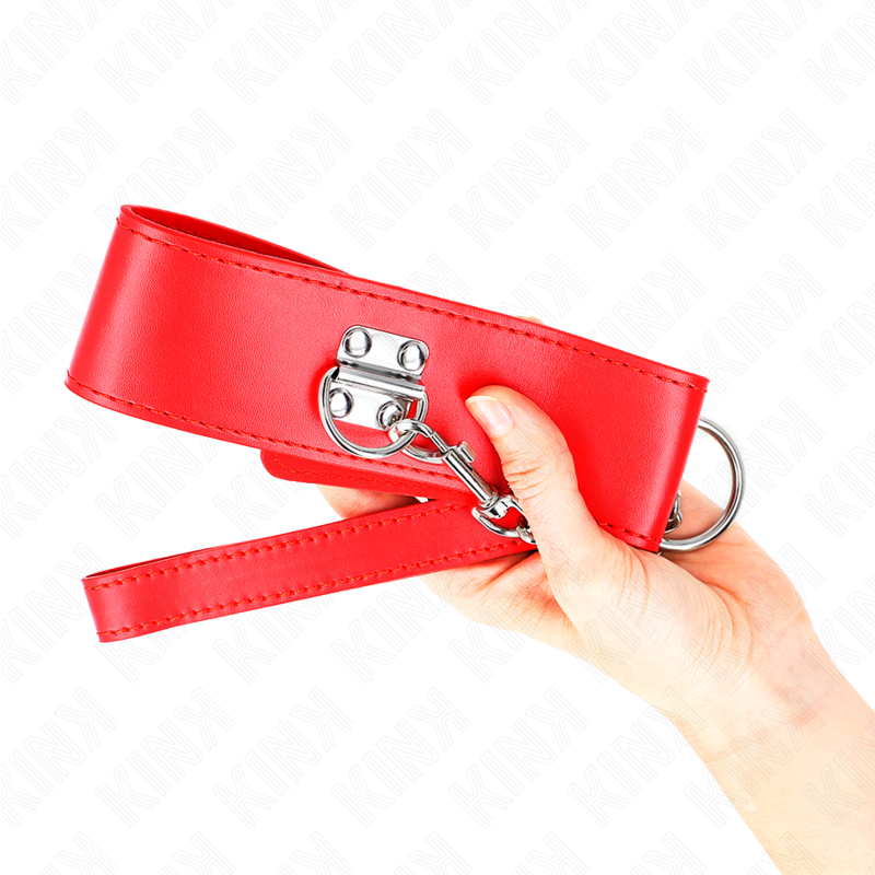 KINK - COLLAR CON CORREA 65 CM ANCHO ROJO AJUSTABLE 33.5-41 CM X 5 CM KINK COLLAR & GAG
