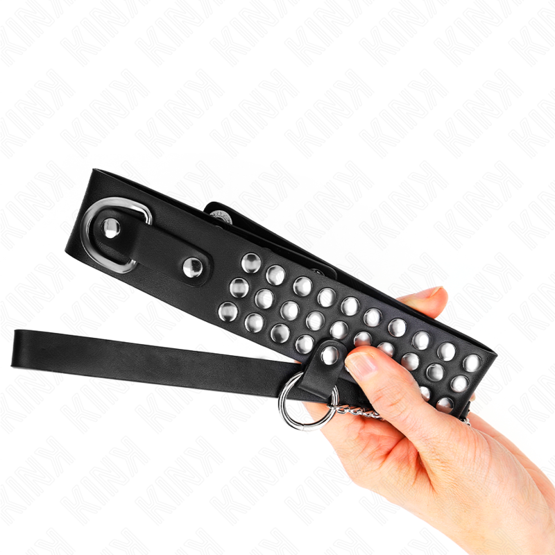 KINK - COLLAR CON CORREA 65 CM CON BRILLOS AJUSTABLE 37-42 CM X 5.3 CM KINK COLLAR & GAG