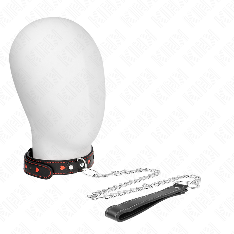 KINK - COLLAR CON CORREA 65 CM DETALLES CORAZÓN 52.5 X 2.5 CM KINK COLLAR & GAG