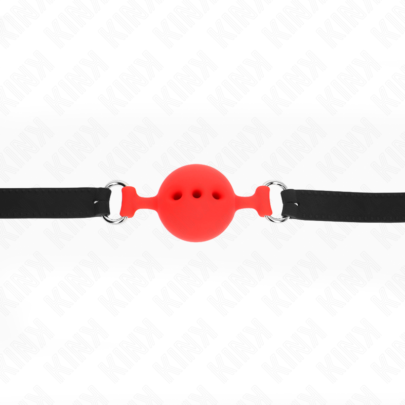 KINK - MORDAZA 55 x 2 CM DE BOLA 4.5 CM DE SILICONA COMPLETA TALLA M ROJO AJUSTABLE 35-51 CM KINK COLLAR & GAG