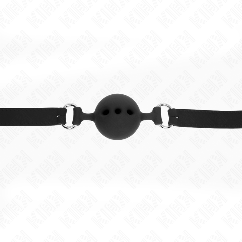KINK - MORDAZA 55 x 2 CM DE BOLA 5 CM DE SILICONA COMPLETA TALLA L NEGRO AJUSTABLE 35-51 CM KINK COLLAR & GAG