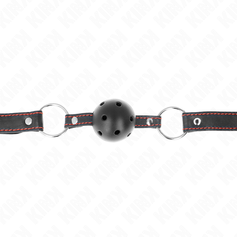 KINK - MORDAZA DE BOLA 4.5 CM NEGRA DURA HUECA MODELO 2 65 x 2.5 CM KINK COLLAR & GAG