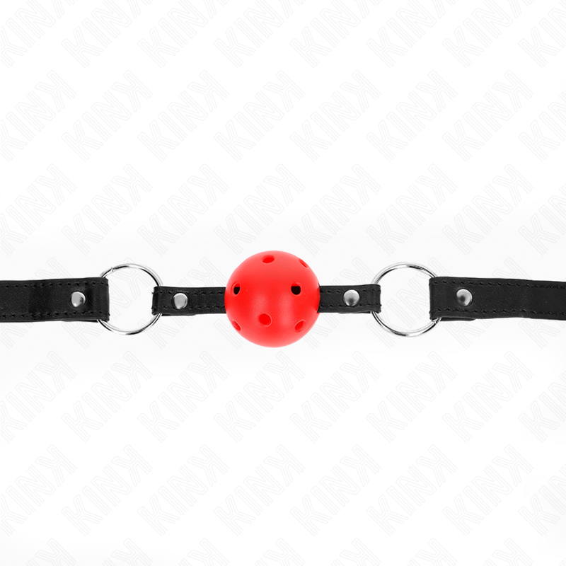 KINK - MORDAZA DE BOLA 4.5 CM ROJA DURA HUECA MODELO 1 63.5 X 2 CM KINK COLLAR & GAG