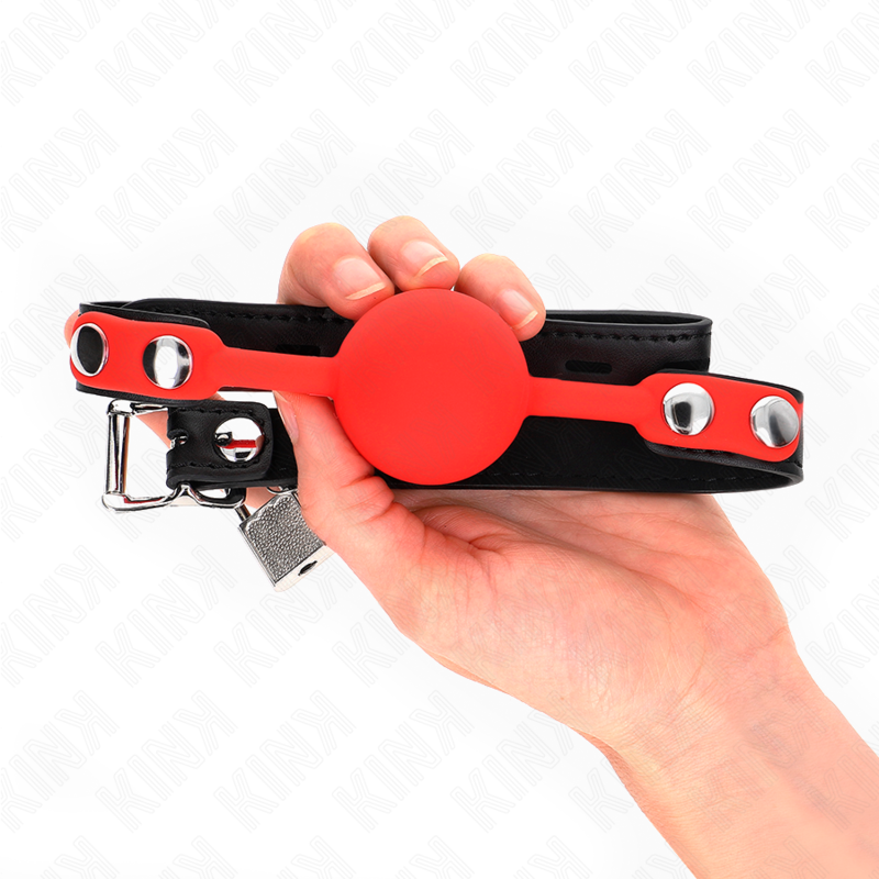 KINK - MORDAZA DE BOLA 4 CM DE SILICONA CON CANDADO 60 x 2 CM KINK COLLAR & GAG