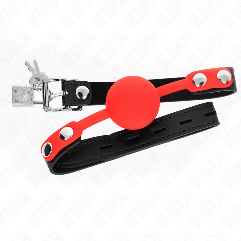 KINK - MORDAZA DE BOLA 4 CM DE SILICONA CON CANDADO 60 x 2 CM KINK COLLAR & GAG