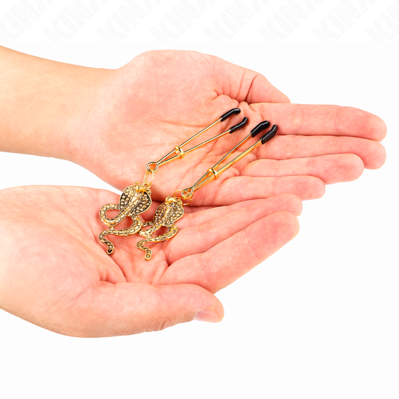 KINK - PINZAS PARA PEZONES CON COLGANTE DE COBRA 6 CM KINK NIPPLE GRIP