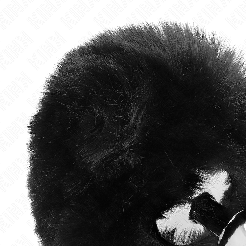 KINK - PLUG 7 x 3 CM DE ACERO INOXIDABLE CON COLA DE CONEJO PIEL SINTÉTICA 8 CM NEGRO KINK PLEASURE PLUGS