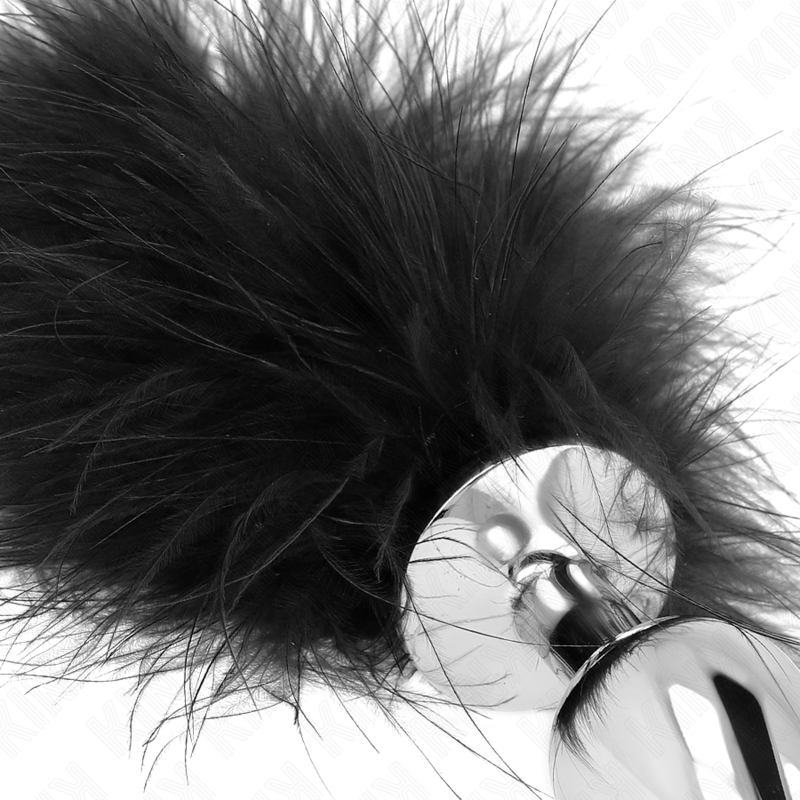 KINK - PLUG ANAL 11 x 7 CM ACERO INOXIDABLE CON PLUMA 11 CM KINK PLEASURE PLUGS