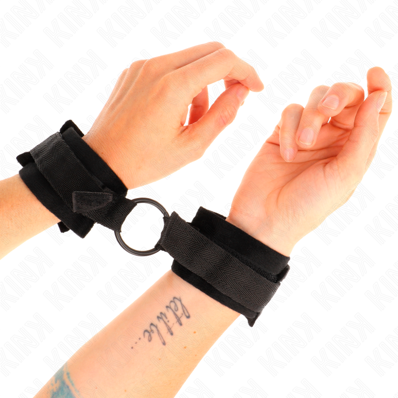KINK - MUÑEQUERAS 25 CM PARA PRINCIPIANTES CON ANILLA 4 CM NEGRO AJUSTABLE 15-25 CM KINK WRIST RESTRAINT