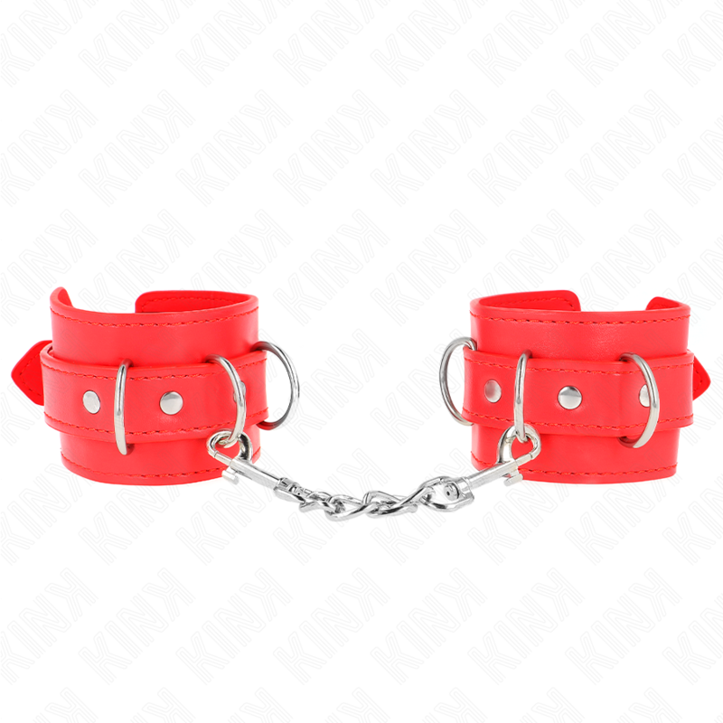 KINK - MUÑEQUERAS CON 3 ANILLAS EN D AJUSTABLE ROJO 17.5-25 CM X 6 CM KINK WRIST RESTRAINT