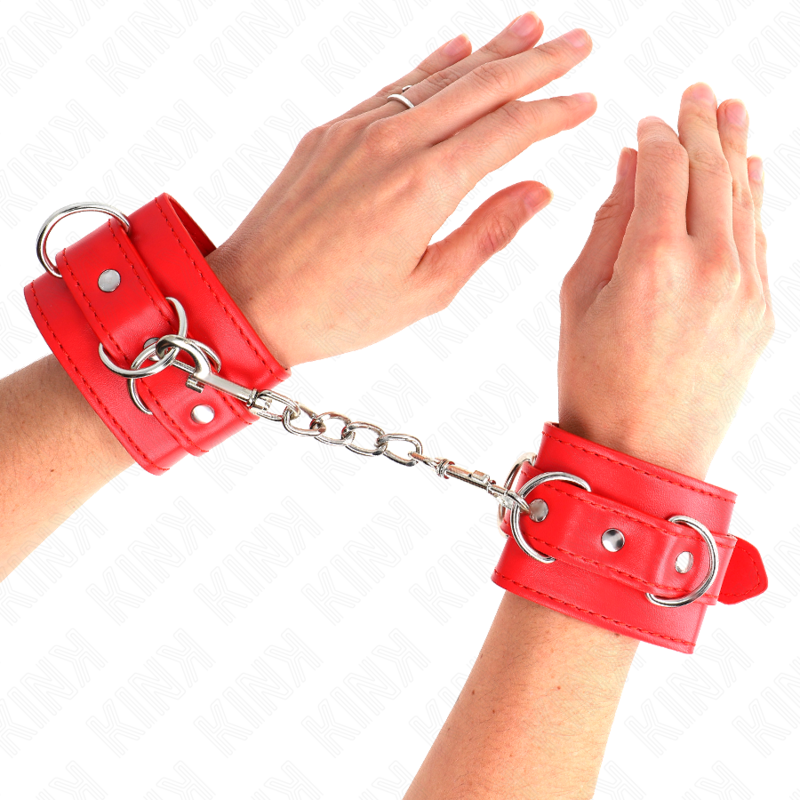 KINK - MUÑEQUERAS CON 3 ANILLAS EN D AJUSTABLE ROJO 17.5-25 CM X 6 CM KINK WRIST RESTRAINT